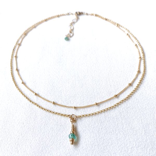 Emerald ma'o double strand necklace - Image 4