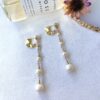 Axe and crescendo pearl back drop earrings - Image 3