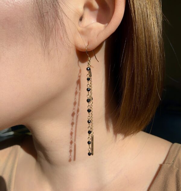 black spinel earrings