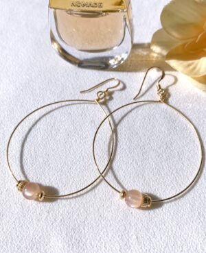 peach moonstone earrings