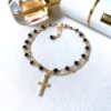 Black spinel rosary double strand bracelet - Image 3