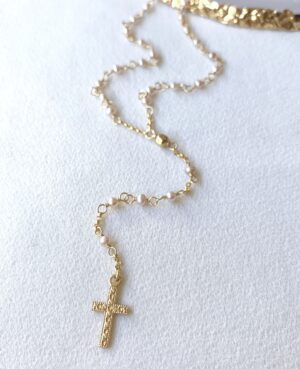 Pearl rosary necklace