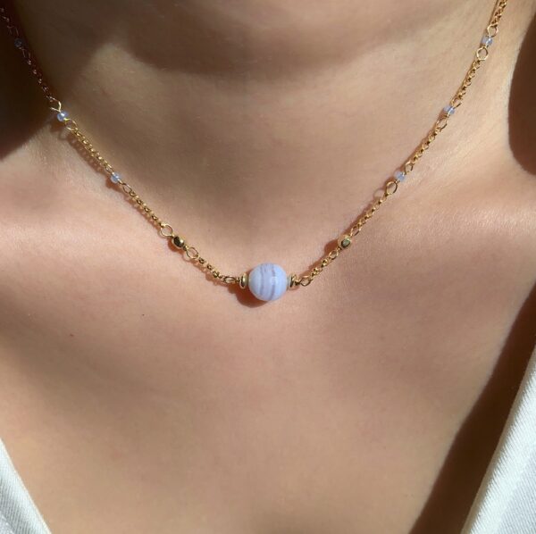 Blue lace agate necklace