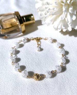 Crack clear quartz bracelet