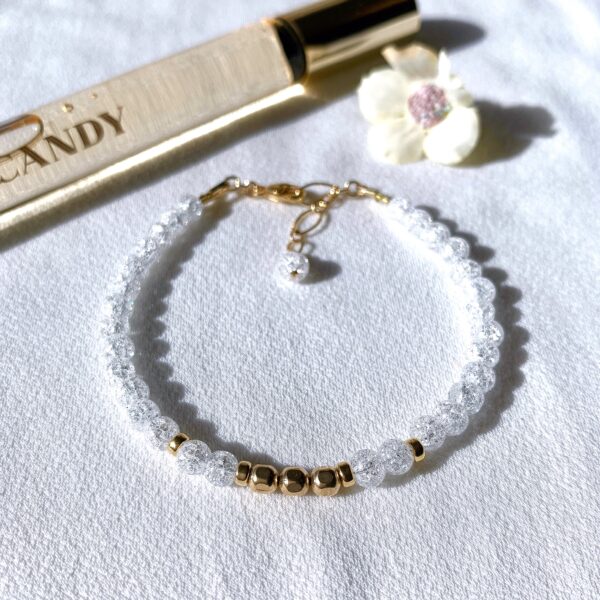 Clear crack quartz bracelet