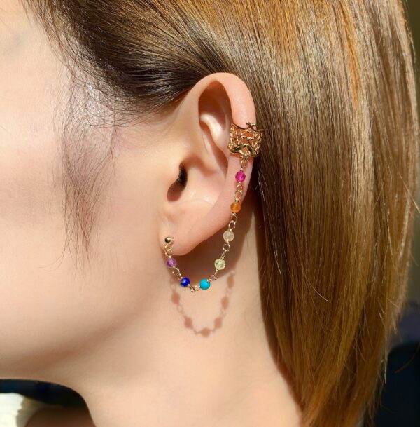 Charka gemstone ear cuff