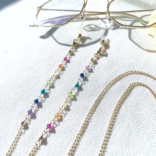 7 Chakra gemstones dainty glasses chain - Image 4