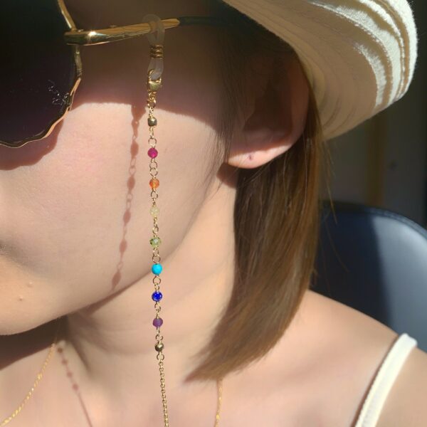 7 Chakra gemstones dainty glasses chain - Image 5