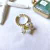 Peridot and baroque white pearl dangle adjustable ring - Image 3
