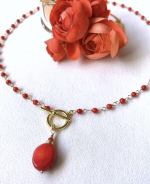 Red coral necklace