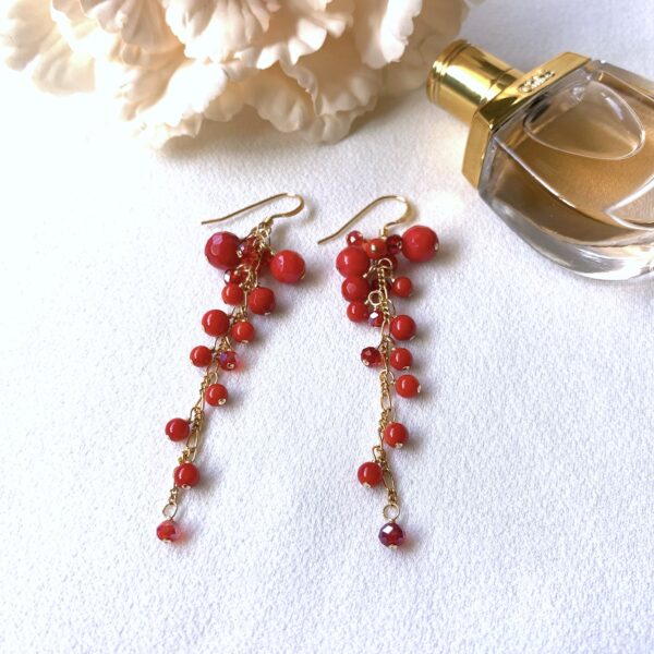 Red coral earrings