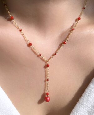 Red coral necklace