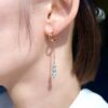 Blue topaz crescendo dangle drop earrings - Image 4