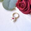 White pearl and ruby fruits dangle adjustable ring - Image 4