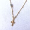Tiny cross and aquamarine dainty necklace - Image 4