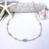 HARU multi gemstone necklace (Aquamarine,Pearl,Peach moonstone,Peridot,Citrine) - Image 3