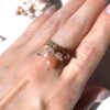 Peach moonstone fruits dangle adjustable ring - Image 4