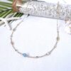 HARU multi gemstone necklace (Aquamarine,Pearl,Peach moonstone,Peridot,Citrine) - Image 2
