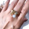 HARU multi gemstone fruits dangle adjustable ring (Aquamarine,Peal,Peach moonstone,Peridot,Citrine) - Image 4