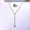 Green onyx Ayla lariat dainty necklace - Image 2