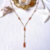 Carnelian Mitsu-narabe lariat dainty necklace - Image 3
