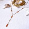 Carnelian Mitsu-narabe lariat dainty necklace - Image 2