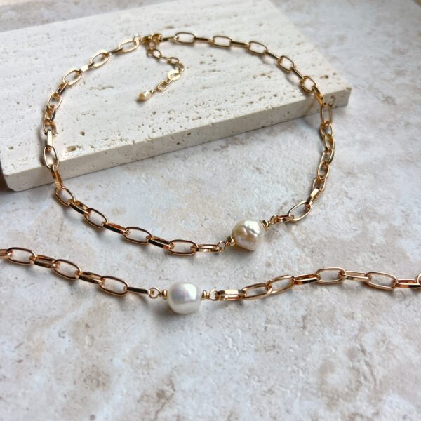 Baroque pearl oval chunky chain - Image 5