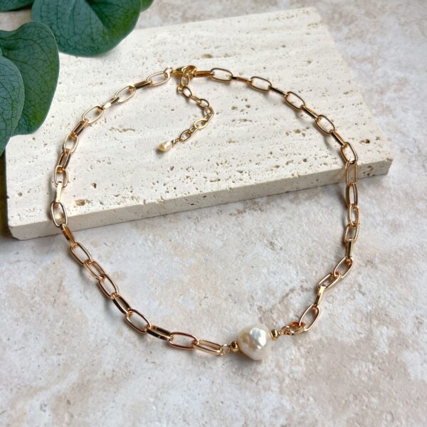 Baroque pearl oval chunky chain - Image 4