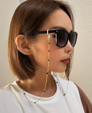 Black spinel Kawa glasses chain