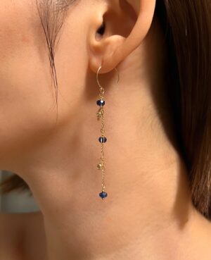 Sapphire station dangle earrings