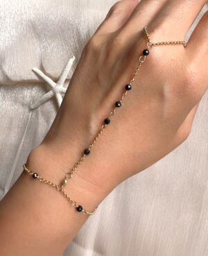 Black spinel Toyozo hand chain