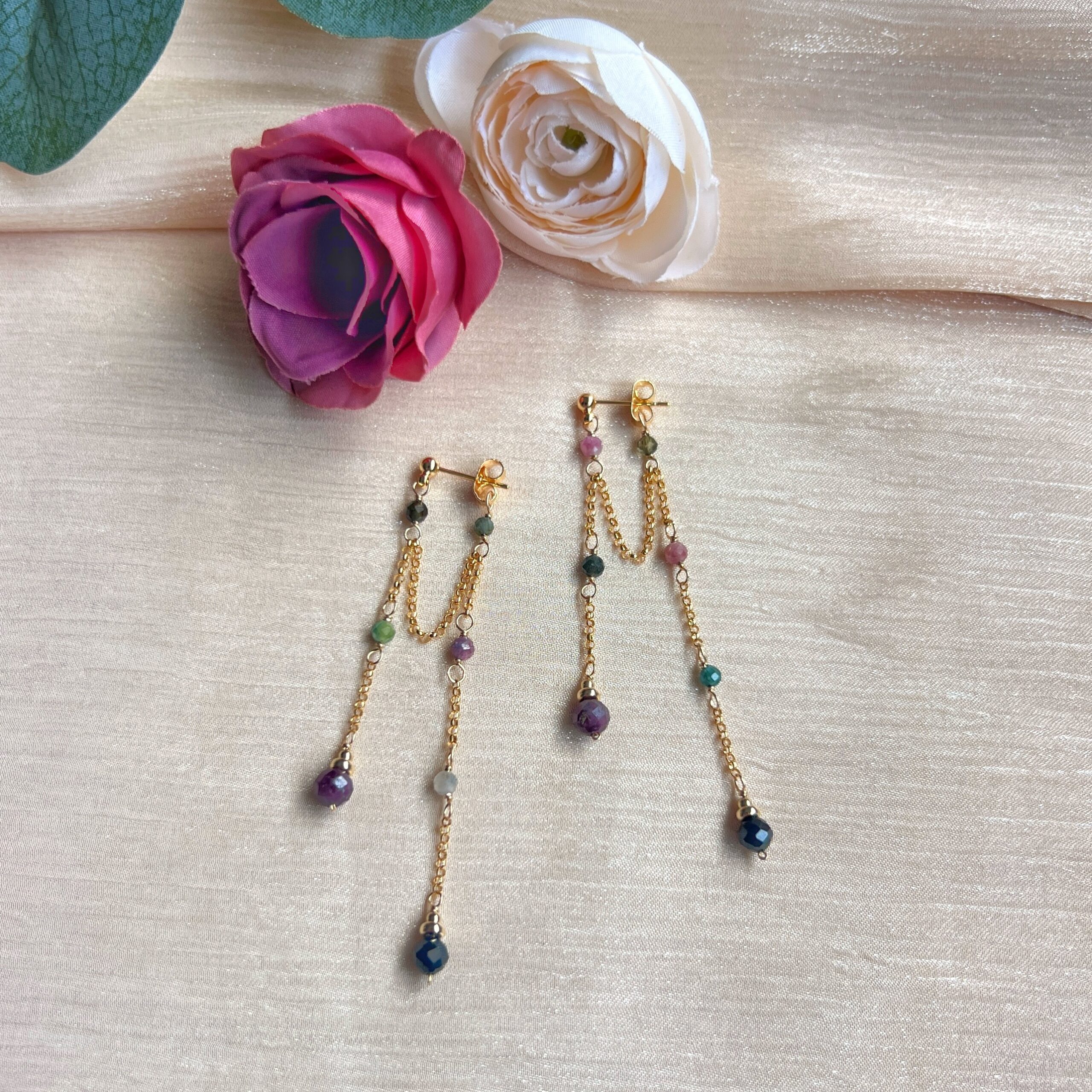 Multi color tourmaline Lili earrings - Image 4