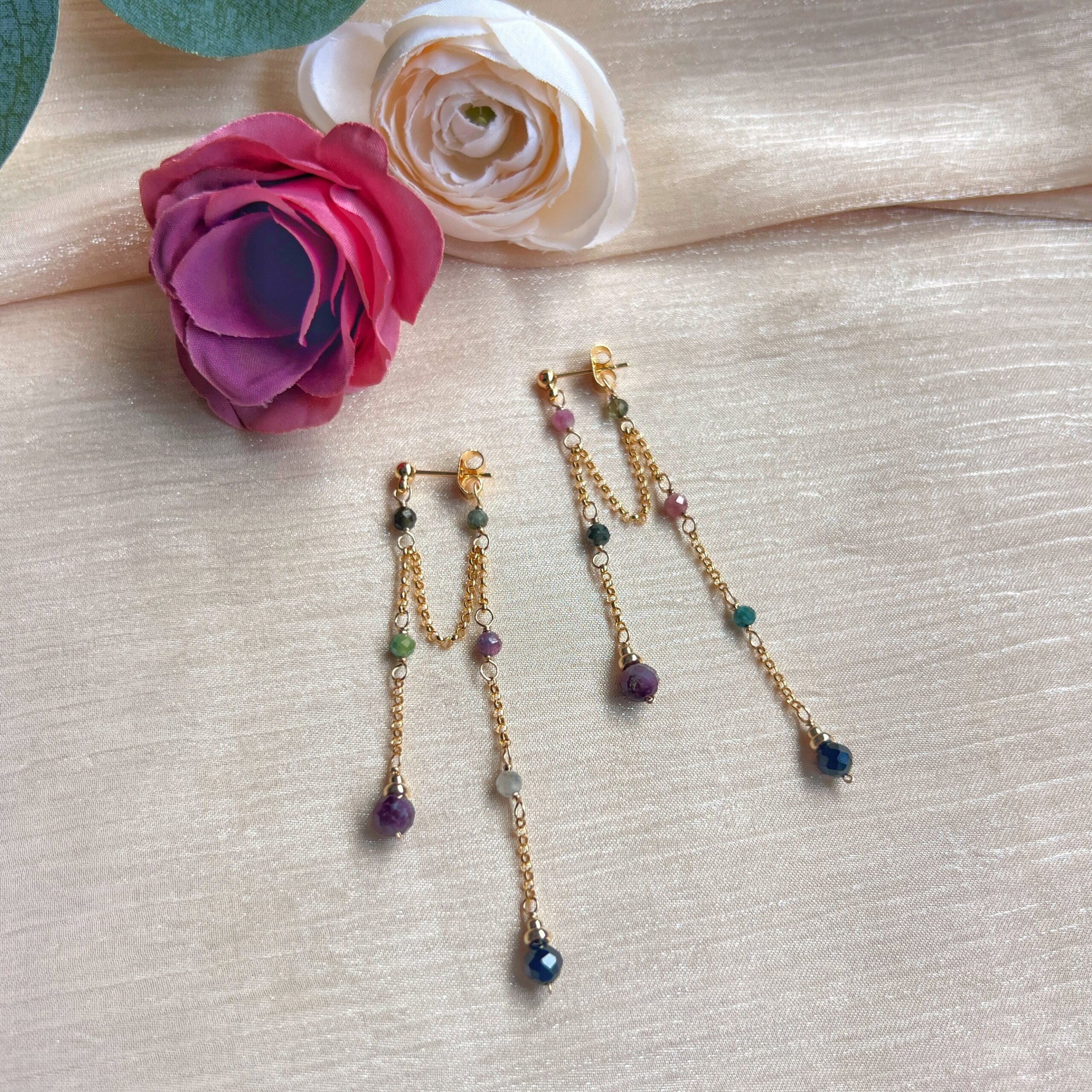 Multi color tourmaline Lili earrings - Image 3