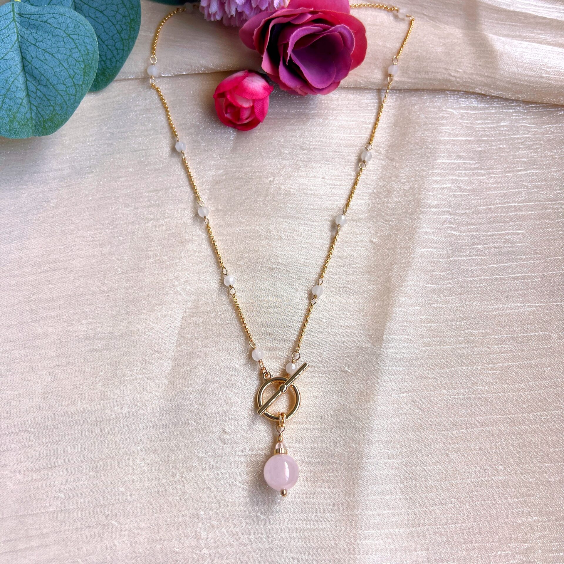 Rose quartz Aiai toggle necklace - Image 3